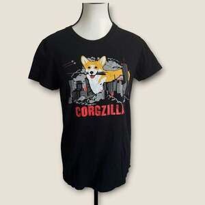 American Apparel Corgzilla Graphic T-Shirt Size XL Black